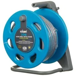 B&M Rolson Hose Reel With Stand 20m 10 B&M Rolson Hose Reel With Stand 20m -B&M 234003 rolson 20m hose stand set with 6 function spray gun set blue 4