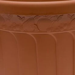 B&M Terracotta Round Planter 45cm -B&M 235615 Woodland Fern Design Terracotta Round 45cm Planter 2