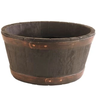 B&M Oakwood Barrel Planter 50cm 2 B&M Oakwood Barrel Planter 50cm - Image 2