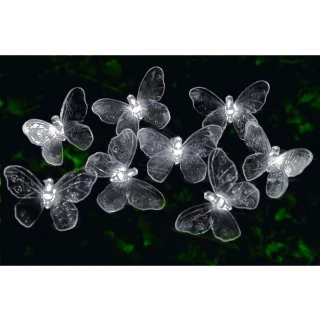 B&M 24 Solar LED Butterfly String Lights - White 1 B&M 24 Solar LED Butterfly String Lights - White