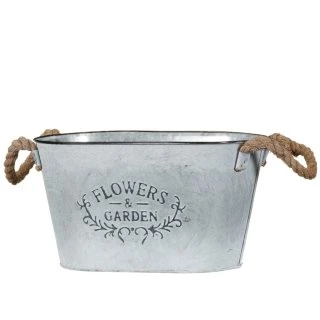 B&M Galvanised Oval Planter 1 B&M Galvanised Oval Planter