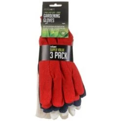 B&M Rolson Gardening Gloves 3pk 5 B&M Rolson Gardening Gloves 3pk -B&M 330111 rolson gardening gloves 3pk red blue white1