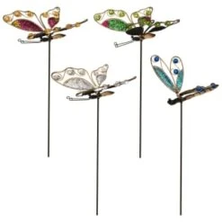 B&M Glitter Stake - Green Butterfly 7 B&M Glitter Stake - Green Butterfly -B&M 353659 glitter stakes main
