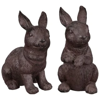 B&M Garden Rabbit Ornaments 2pk - Cast Iron Effect 1 B&M Garden Rabbit Ornaments 2pk - Cast Iron Effect
