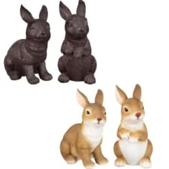 B&M Garden Rabbit Ornaments 2pk - Cast Iron Effect 7 B&M Garden Rabbit Ornaments 2pk - Cast Iron Effect -B&M 366608 2pk rabbit garden ornaments main