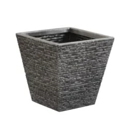 B&M Square Planter - Slate Effect 32cm