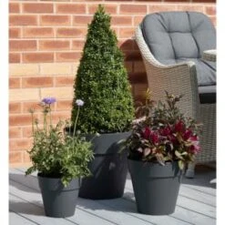 B&M Soho Pot Planter - Charcoal 28cm 7 B&M Soho Pot Planter - Charcoal 28cm -B&M 378389 385058 381595 soho planter charcoal 38cm 28cm 17cm 4