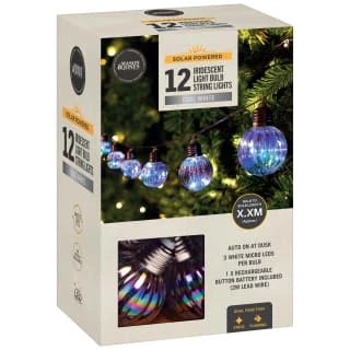 B&M Iridescent Light Bulb String Lights 12pk - Cool White 2 B&M Iridescent Light Bulb String Lights 12pk - Cool White - Image 2