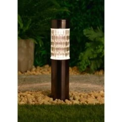 B&M Glass Top Solar Post Light 5 B&M Glass Top Solar Post Light -B&M 379310 glass top solar post light black nickle 3