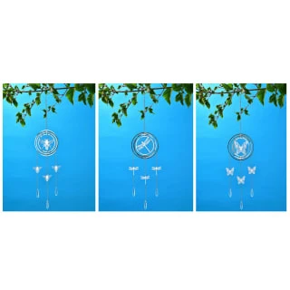 B&M 3D Metal Wind Spinner With Hanging Crystals - Butterfly 2 B&M 3D Metal Wind Spinner With Hanging Crystals - Butterfly - Image 2