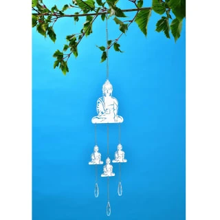 B&M Deluxe Sun Catcher With Hanging Crystals - Buddha 1 B&M Deluxe Sun Catcher With Hanging Crystals - Buddha