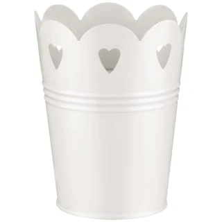 B&M Heart Tin Decorative Planter - Cream 1 B&M Heart Tin Decorative Planter - Cream