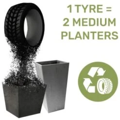 B&M Octavia Planter 38cm - Slate 7 B&M Octavia Planter 38cm - Slate -B&M 383769 383770 383772 383773 octavia planter slate pewter 28cm 38cm 2 2