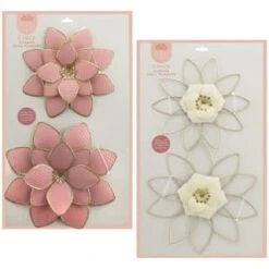 B&M Flower Wall Plaques 2pk - Pink 11 B&M Flower Wall Plaques 2pk - Pink -B&M 392757 2pk metal wall flowers group