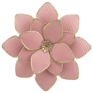 B&M Flower Wall Plaques 2pk - Pink 3 B&M Flower Wall Plaques 2pk - Pink - Image 3