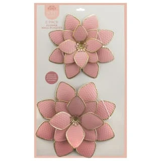 B&M Flower Wall Plaques 2pk - Pink 5 B&M Flower Wall Plaques 2pk - Pink - Image 5