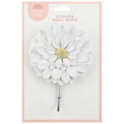 B&M Flower Wall Hook - Cream -B&M 392759 flower wall hook white