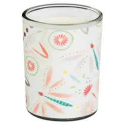 B&M Boho Garden Mini Printed Candles 3pk -B&M 392778 3pk mini printed candles 3