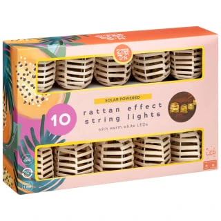 B&M 10 Solar Rattan Effect String Lights 3 B&M 10 Solar Rattan Effect String Lights - Image 3