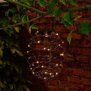 B&M Solar Powered Spiral Lantern - Black 2 B&M Solar Powered Spiral Lantern - Black - Image 2