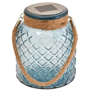 B&M Ocean Air Solar Powered Glass Lantern 1 B&M Ocean Air Solar Powered Glass Lantern