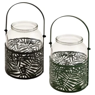 B&M Urban Eden Glass & Metal Jar - Black 2 B&M Urban Eden Glass & Metal Jar - Black - Image 2