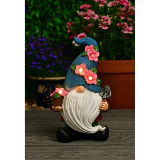 B&M Gonk Gnome Ornament With Solar Flower Hat - Blue 2 B&M Gonk Gnome Ornament With Solar Flower Hat - Blue - Image 2