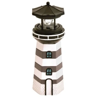 B&M Lighthouse Ornament With Rotating Solar Light - Grey 1 B&M Lighthouse Ornament With Rotating Solar Light - Grey