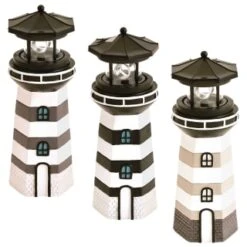 B&M Lighthouse Ornament With Rotating Solar Light - Grey 5 B&M Lighthouse Ornament With Rotating Solar Light - Grey -B&M 393263 lighthouse ornament with rotating solar light group
