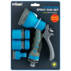 B&M Rolson 7 Function Spray Gun Set 9 B&M Rolson 7 Function Spray Gun Set -B&M 393301 rolson 7 dial spray gun and fittings