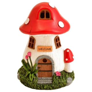 B&M Assorted Mushroom House Ornament With Glowing Solar Light 2 B&M Assorted Mushroom House Ornament With Glowing Solar Light - Image 2