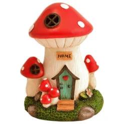 B&M Assorted Mushroom House Ornament With Glowing Solar Light 9 B&M Assorted Mushroom House Ornament With Glowing Solar Light -B&M 393429 mushroom house ornament with glowing solar light