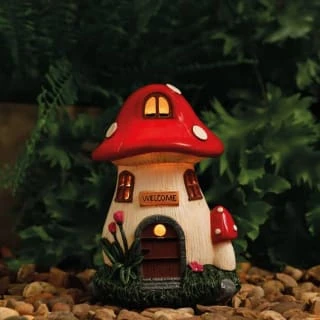 B&M Assorted Mushroom House Ornament With Glowing Solar Light 7 B&M Assorted Mushroom House Ornament With Glowing Solar Light - Image 7