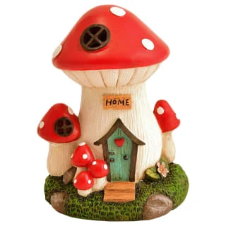 B&M Assorted Mushroom House Ornament With Glowing Solar Light 3 B&M Assorted Mushroom House Ornament With Glowing Solar Light - Image 3