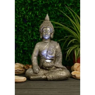 B&M Sitting Buddha Ornament With LED Light 2 B&M Sitting Buddha Ornament With LED Light - Image 2