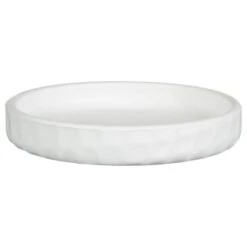B&M White Ceramic Planter With Base Plate 7 B&M White Ceramic Planter With Base Plate -B&M 393651 white ceramic planter with base plate