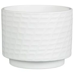 B&M White Ceramic Planter With Base Plate 6 B&M White Ceramic Planter With Base Plate -B&M 393651 white ceramic planter with base plate 4
