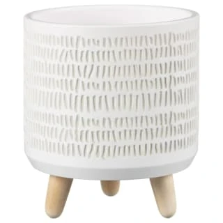 B&M Plant Pot On Tripod Stand - White 1 B&M Plant Pot On Tripod Stand - White